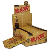 Papel de liar fino y en tono marrón- de Raw King (caja de 50)- tela- marrón- 0.6 x 0.6 x 0.4 cm